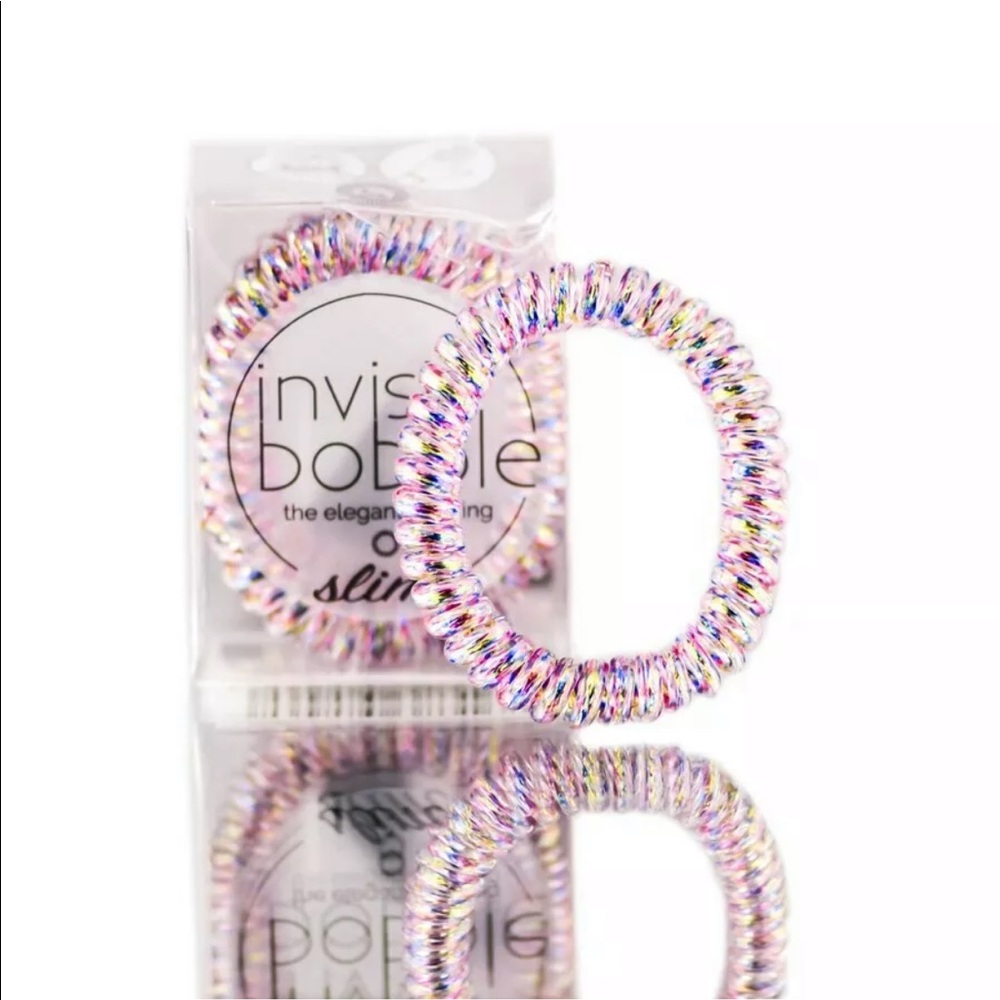 Invisibobble Slim holographic pink 3 pack